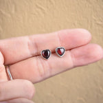 Boucles d'Oreilles "Coeur Passion" en Grenat & Argent - - L'Arbre des Chakras