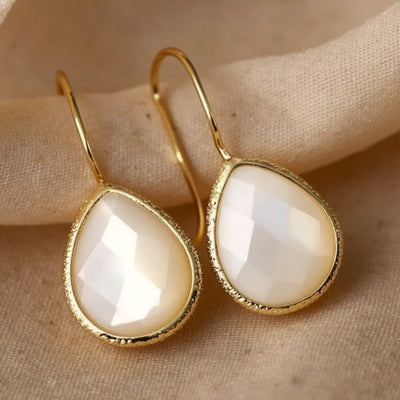 Boucles d'Oreilles Gouttes en Nacre - - L'Arbre des Chakras