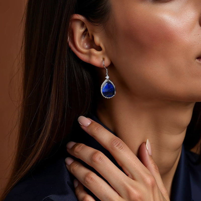Boucles d'Oreilles "Lumière Azurée" en Lapis Lazuli