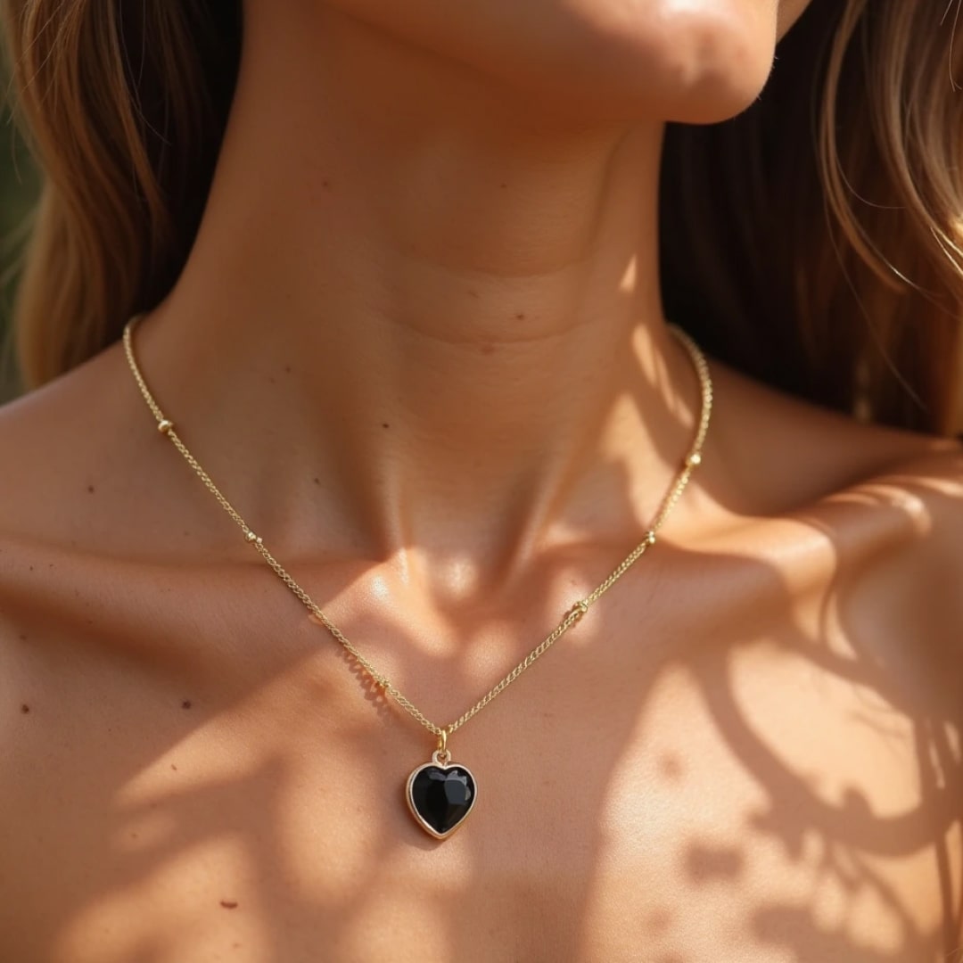 Pendentif Coeur en Pierre Naturelle - - L'Arbre des Chakras