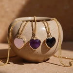 Pendentif Coeur en Pierre Naturelle - - L'Arbre des Chakras