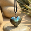 Pendentif Coeur en Labradorite -  - L'Arbre des Chakras
