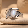 Bague Ajustable "Aura Protectrice" en Labradorite Blanche - - L'Arbre des Chakras