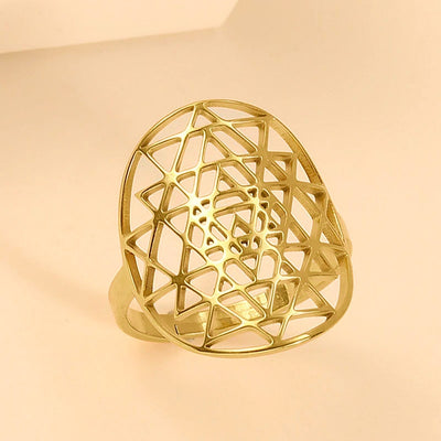 Bague Ajustable Sri Yantra - Or - L'Arbre des Chakras