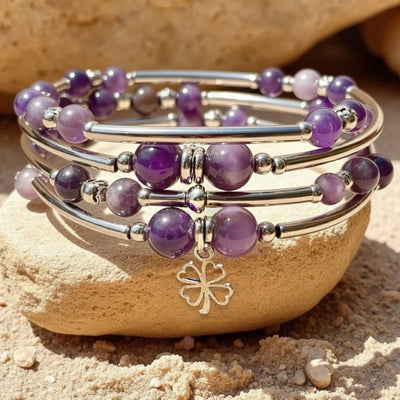 Bracelet "Chance" en Pierres Naturelles - Améthyste - L'Arbre des Chakras