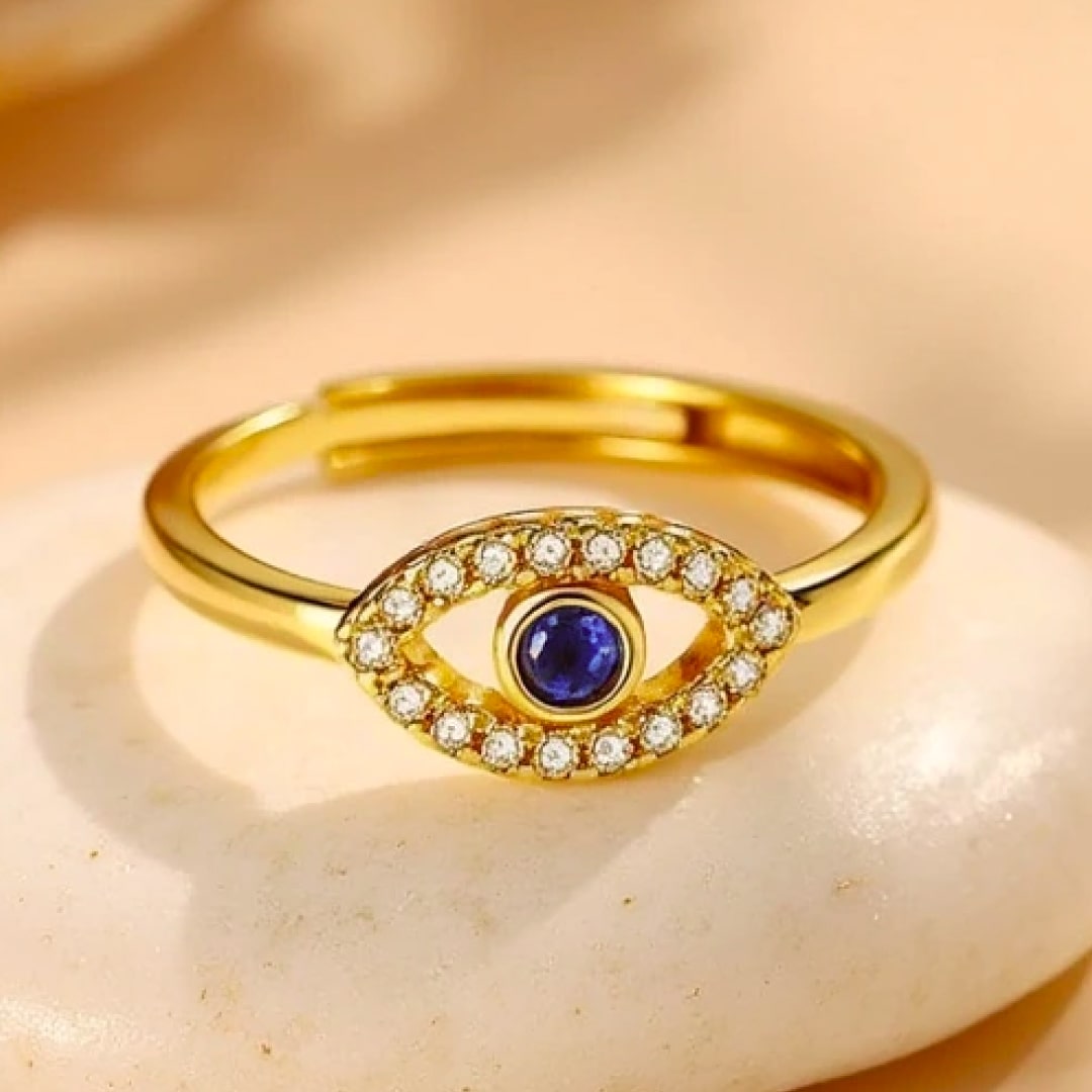 Bague Ajustable "Mauvais Oeil" - Or - L'Arbre des Chakras