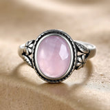 Bague "Douceur d'Amour" en Quartz Rose - - L'Arbre des Chakras