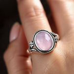Bague "Douceur d'Amour" en Quartz Rose - - L'Arbre des Chakras