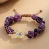 Bracelet "Vision Céleste" en Améthyste & Mauvais Œil Protecteur - - L'Arbre des Chakras