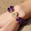 Bracelet "Vision Céleste" en Améthyste & Mauvais Œil Protecteur - - L'Arbre des Chakras