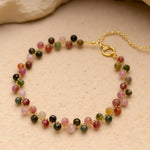 Bracelet Élégant en Tourmaline Multicolore - - L'Arbre des Chakras