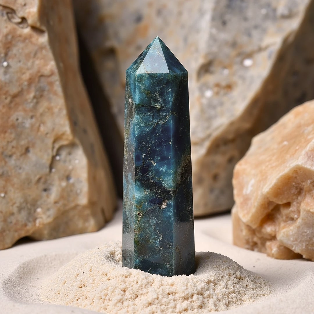 Pointe "Concentration & Sérénité" en Apatite Bleue