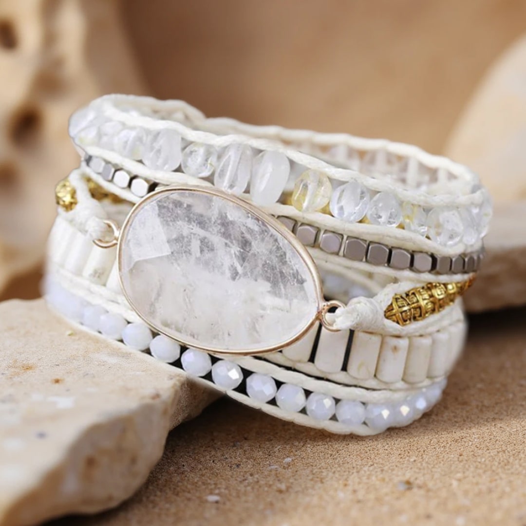 Bracelet Wrap "Lumière Intérieure" en Cristal de Roche