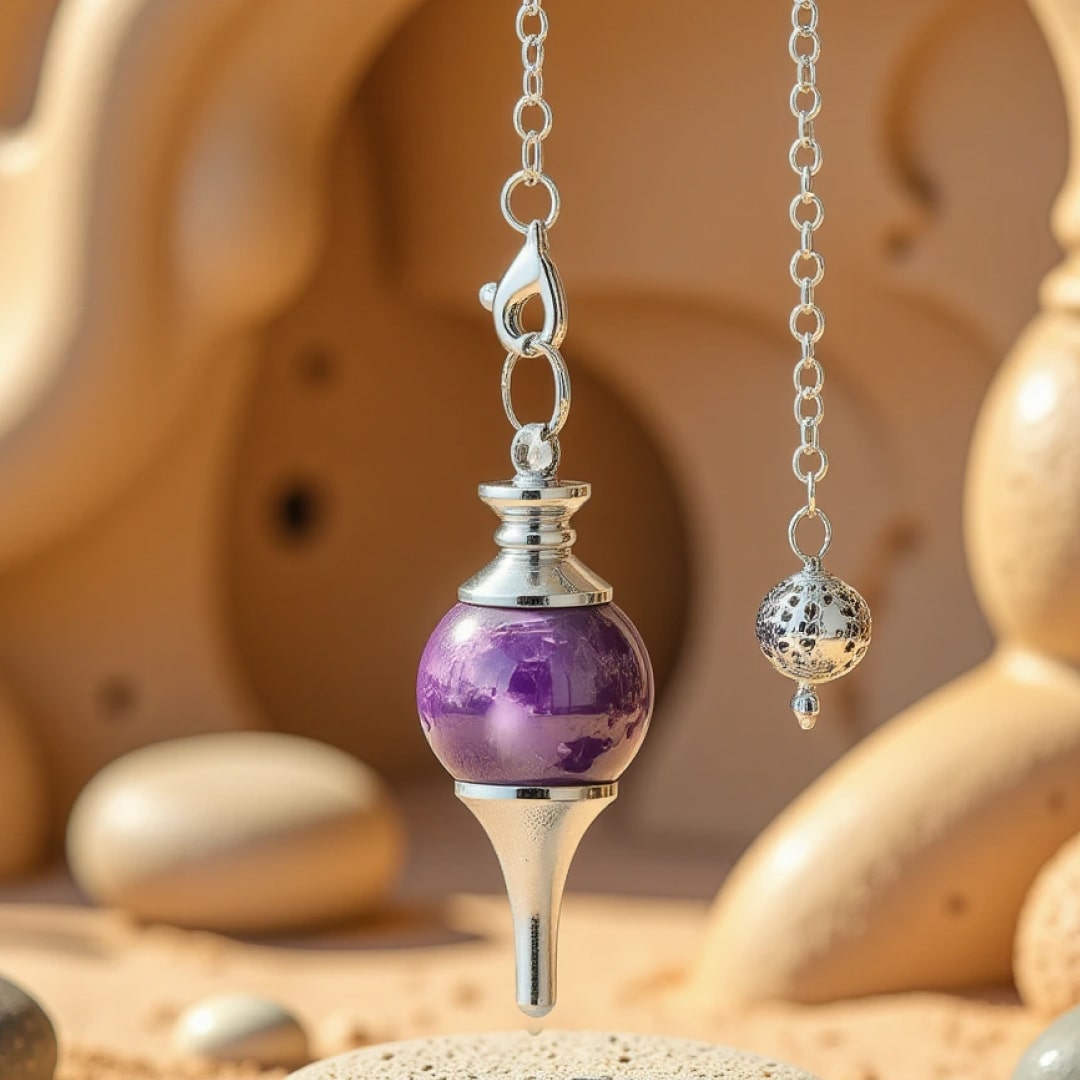 Pendule Divinatoire en Pierre Naturelle - Améthyste - L'Arbre des Chakras