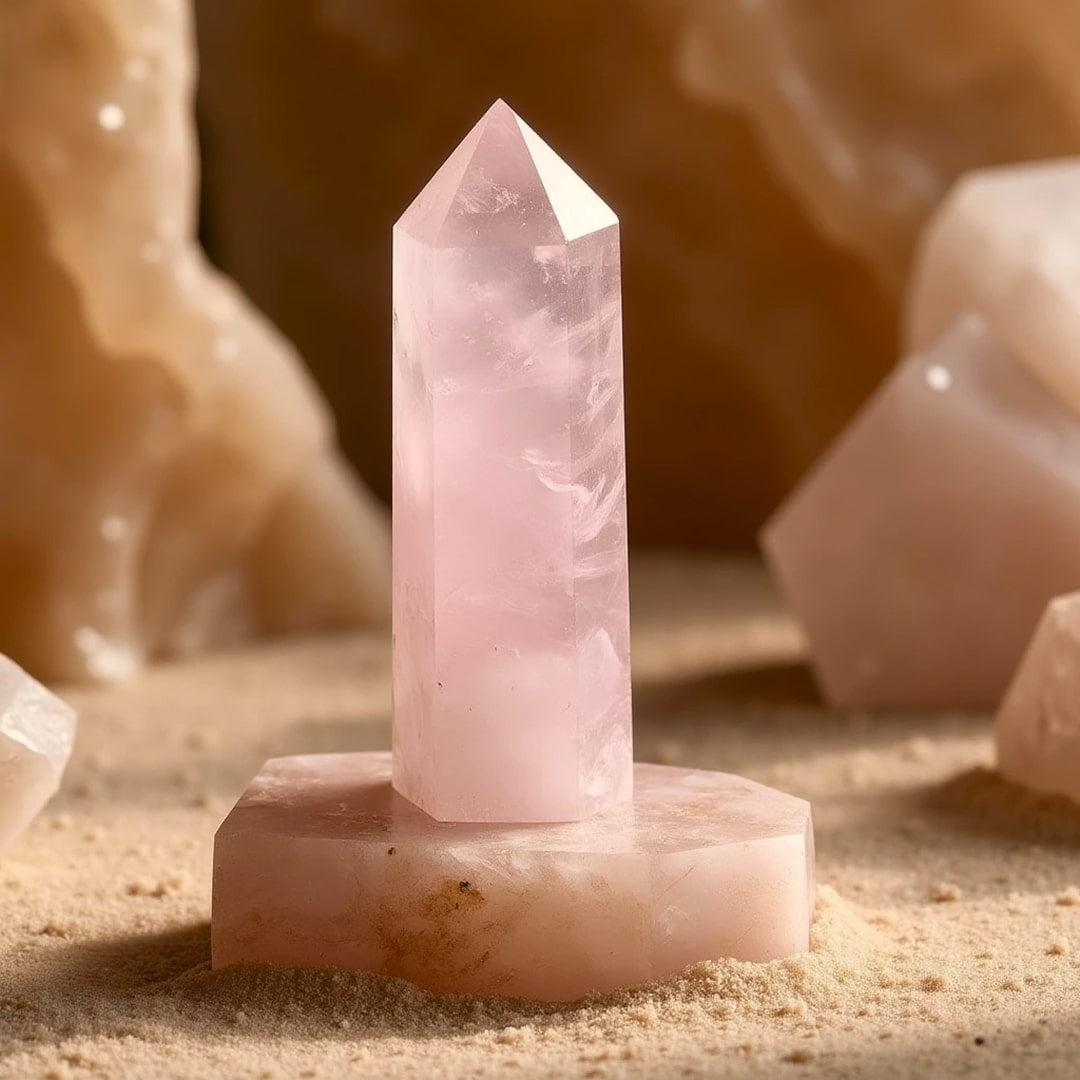 Pointe de Sommeil en Quartz Rose - - L'Arbre des Chakras