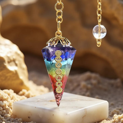 Pendule Divinatoire 7 Chakras - - L'Arbre des Chakras