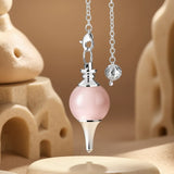 Pendule Divinatoire en Pierre Naturelle - Quartz Rose - L'Arbre des Chakras