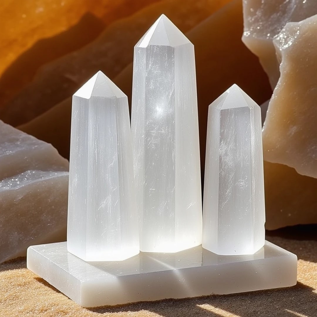 Pointe de Sérénité en Sélénite - - L'Arbre des Chakras