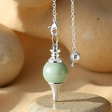 Pendule Divinatoire en Pierre Naturelle - Aventurine Verte - L'Arbre des Chakras