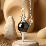 Pendule Divinatoire en Pierre Naturelle - Onyx Noir - L'Arbre des Chakras