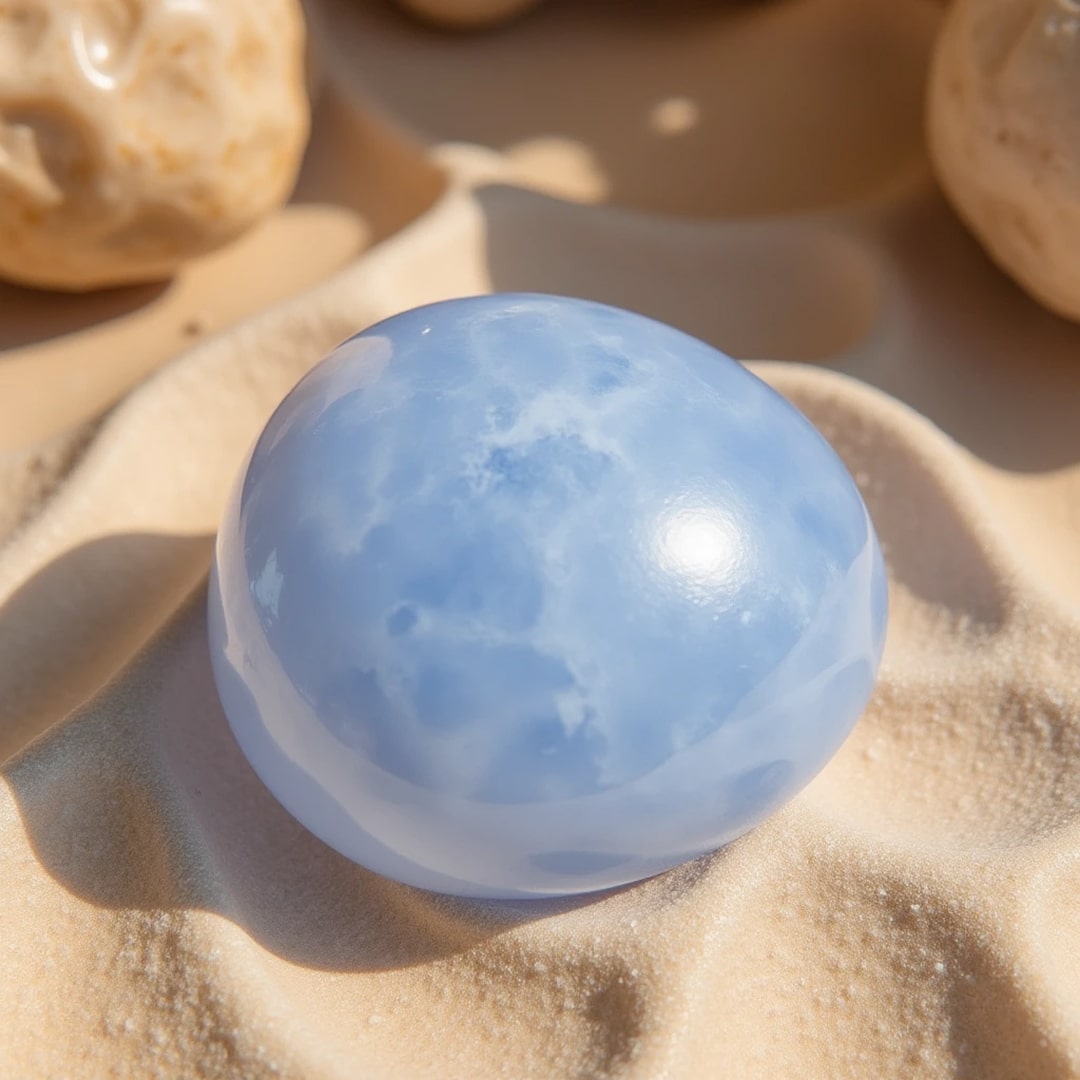 Galet de Calcite Bleue - Sommeil Apaisé