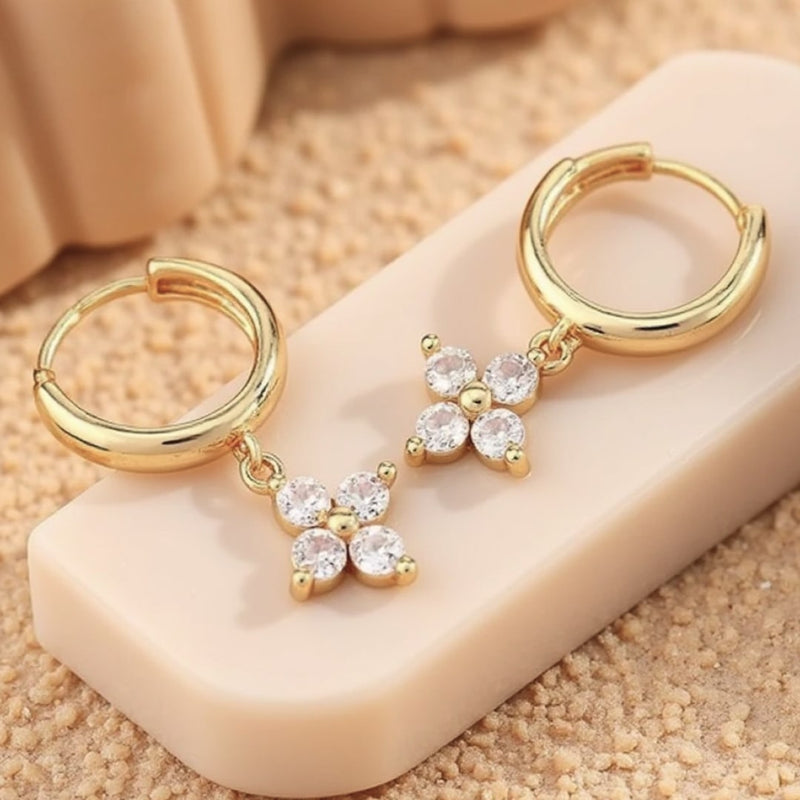 Boucles d'Oreilles "Trèfle de Lumière" en Argent ou Plaqué Or - - L'Arbre des Chakras