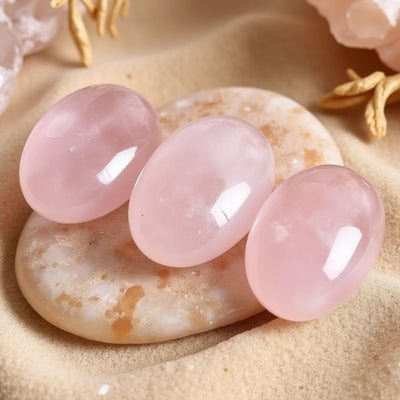 Galet "Amour Inconditionnel" en Quartz Rose - - L'Arbre des Chakras