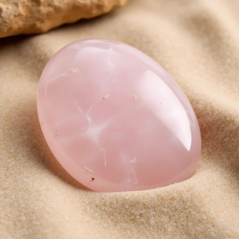 Galet "Coeur Apaisé" en Quartz Rose