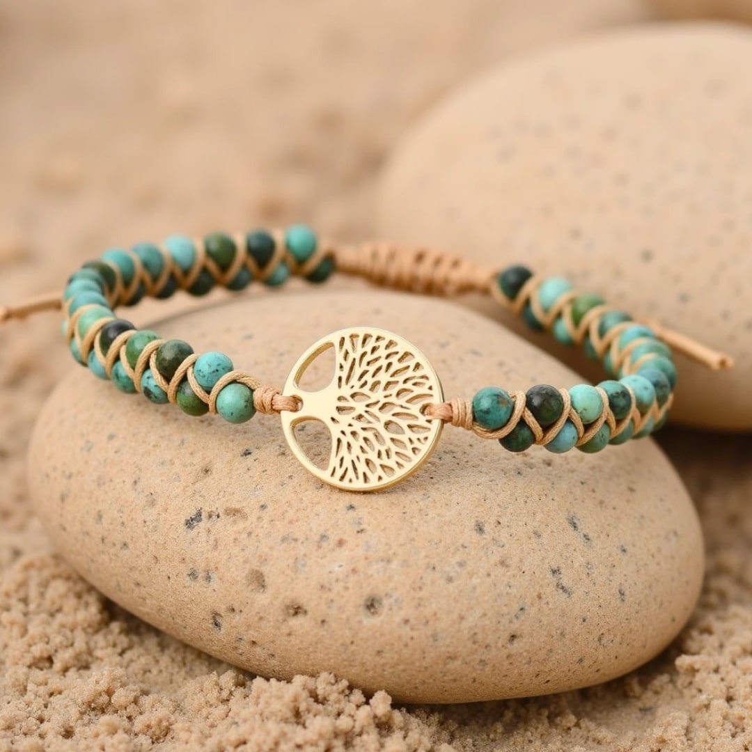Bracelet "Vie Éternelle" en Turquoise Africaine