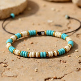 Bracelet "Vibration" en Turquoise & Howlite - - L'Arbre des Chakras
