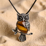 Collier "Esprit du Hibou" – Guide Intuitif en Pierres de Pouvoir - Oeil de Tigre - L'Arbre des Chakras