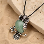 Collier "Esprit du Hibou" – Guide Intuitif en Pierres de Pouvoir - Aventurine verte - L'Arbre des Chakras
