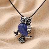 Collier "Esprit du Hibou" – Guide Intuitif en Pierres de Pouvoir - Lapis Lazuli - L'Arbre des Chakras