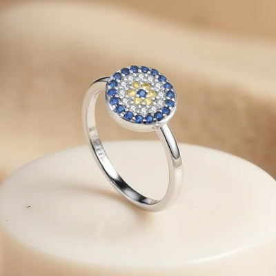Bague Œil Bleu de Protection - Argent / 6 - L'Arbre des Chakras