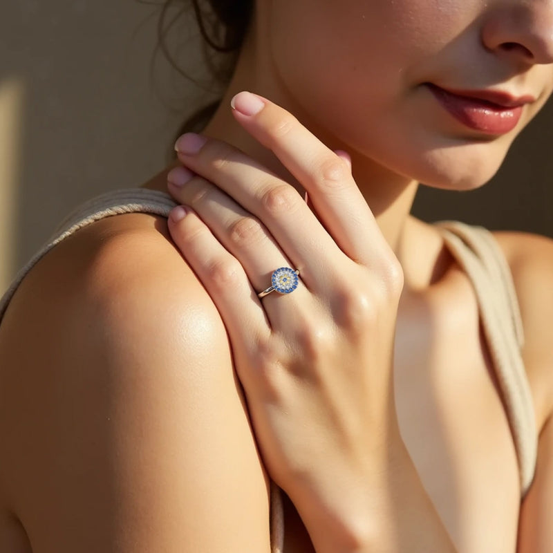 Bague Œil Bleu de Protection - - L'Arbre des Chakras