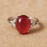 Bague Ajustable "Abondance" en Grenat - - L'Arbre des Chakras