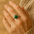 Bague Ajustable "Éclat Verdoyant" en Malachite - Forme Carré