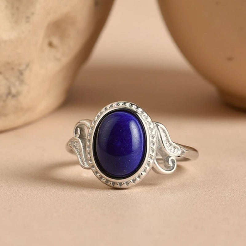Bague Ajustable "Harmonie Céleste" en Lapis Lazuli - - L'Arbre des Chakras