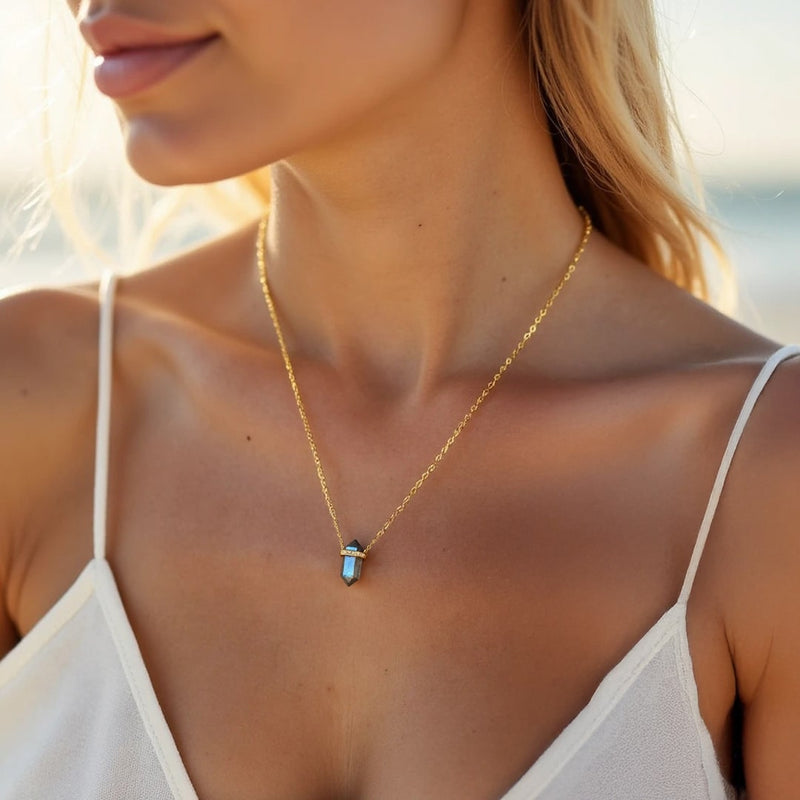 Pendentif Pointe "Harmonie Intérieure" en Pierres Naturelles