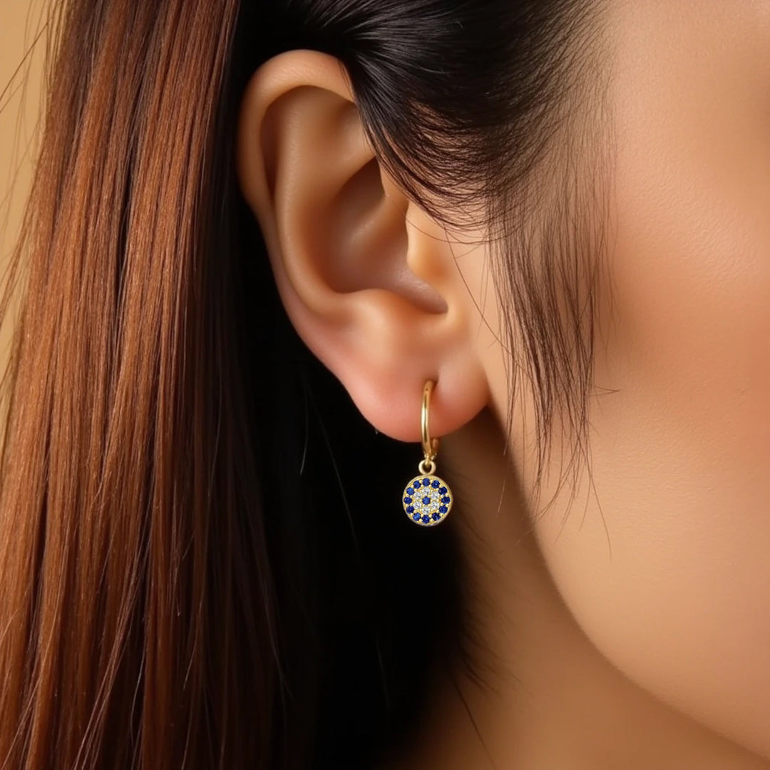 Boucles d'Oreilles "Oeil Bleu Protecteur" - - L'Arbre des Chakras
