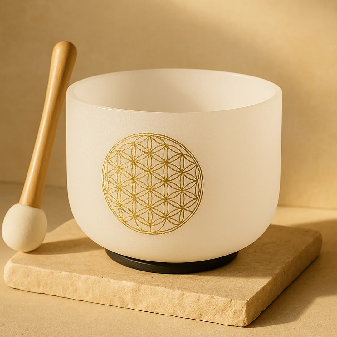 Bol Chantant en Cristal de Quartz "Fleur de Vie" - - L'Arbre des Chakras