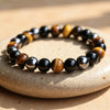 Bracelet "3 Protections" en Oeil de Tigre, Hématite & Obsidienne Noire -  - L'Arbre des Chakras