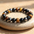 Bracelet "3 Protections" en Oeil de Tigre, Hématite & Obsidienne Noire