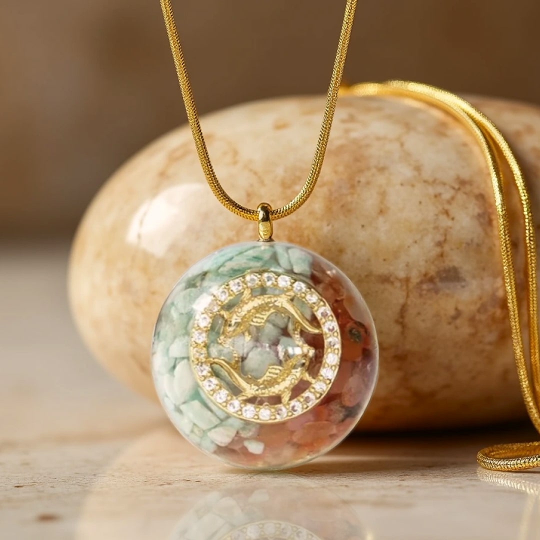 Pendentif Orgonite "Signe Astrologique" en Pierre Naturelle - Poisson - L'Arbre des Chakras