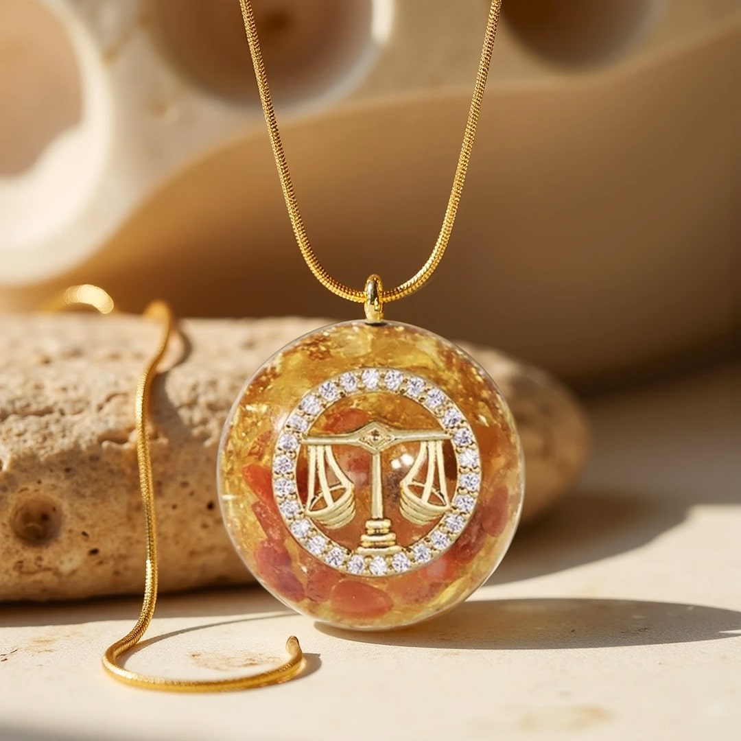 Pendentif Orgonite "Signe Astrologique" en Pierre Naturelle - Balance - L'Arbre des Chakras