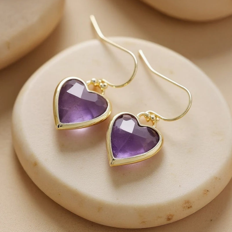 Boucles d’Oreilles "Mon Cœur en Lumière" – Pierres Naturelles