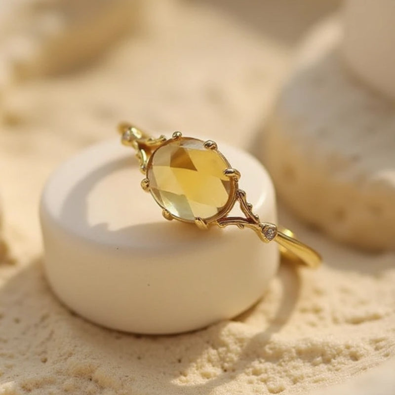 Bague "Rayon de Joie" en Citrine - - L'Arbre des Chakras