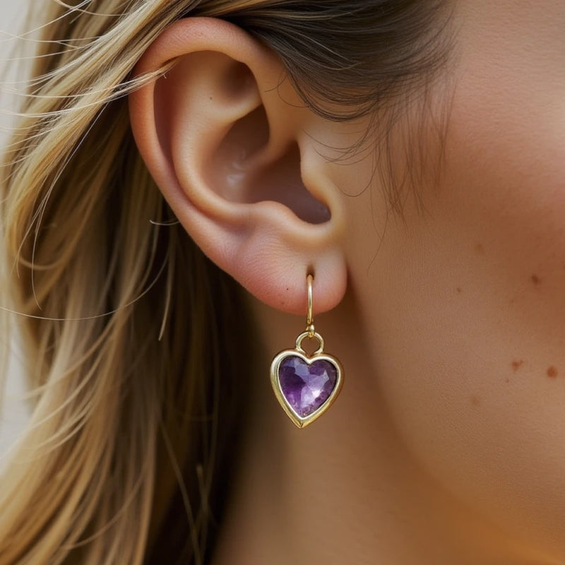 Boucles d’Oreilles "Mon Cœur en Lumière" – Pierres Naturelles