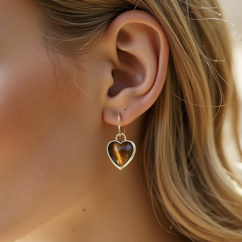 Boucles d’Oreilles "Mon Cœur en Lumière" en Pierres Naturelles - - L'Arbre des Chakras