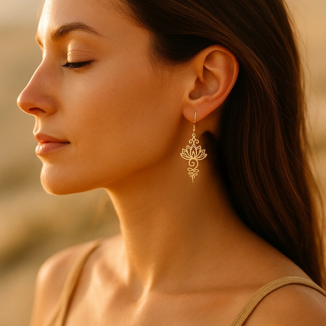 Boucles d'Oreilles "Lotus Unalome" - - L'Arbre des Chakras